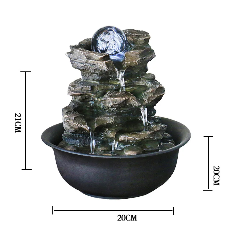 Подарки ручной работы каскадные скальные настольные фонтаны водопад многоуровневый камень для дома и офиса Lucky Fengshui фонтан увлажнитель