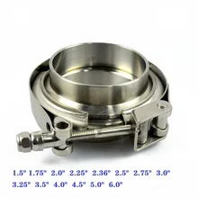 ZUCZUG 1,5-6,0 "быстросъемный V-образный зажим из нержавеющей стали 304 с фланцем, комплект зажимов для выхлопной трубы ZUCZUG 1,5-6,0 "быстросъемный V-образный зажим из нержавеющей стали 304 с фланцем, комплект зажимов для выхлопной трубы