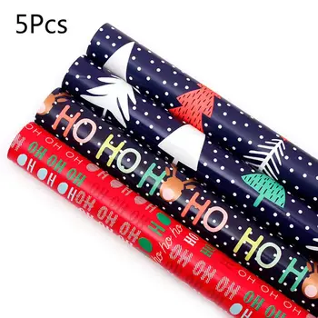 

5pc Christmas Gift Wrapping Paper Cartoon Pattern Packing Paper Party Supplies