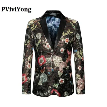 

PViviYong Brand 2019 high quality Men's suit top，party men Blazer Shawl collar leisure suit men slim fit suit jacket men 818