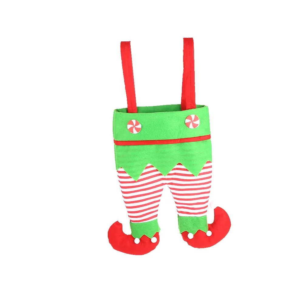 Christmas Elf Spirit Elves Candy Bag Sweet Sack Pouch Decorations Cute - Цвет: Red Strip
