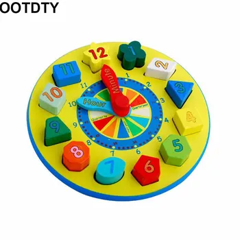 

Wooden Time Clock Number Teaching Sorting Toys Building Blocks Puzzle Tools Kit for Kids Children Educational Toy Accessories