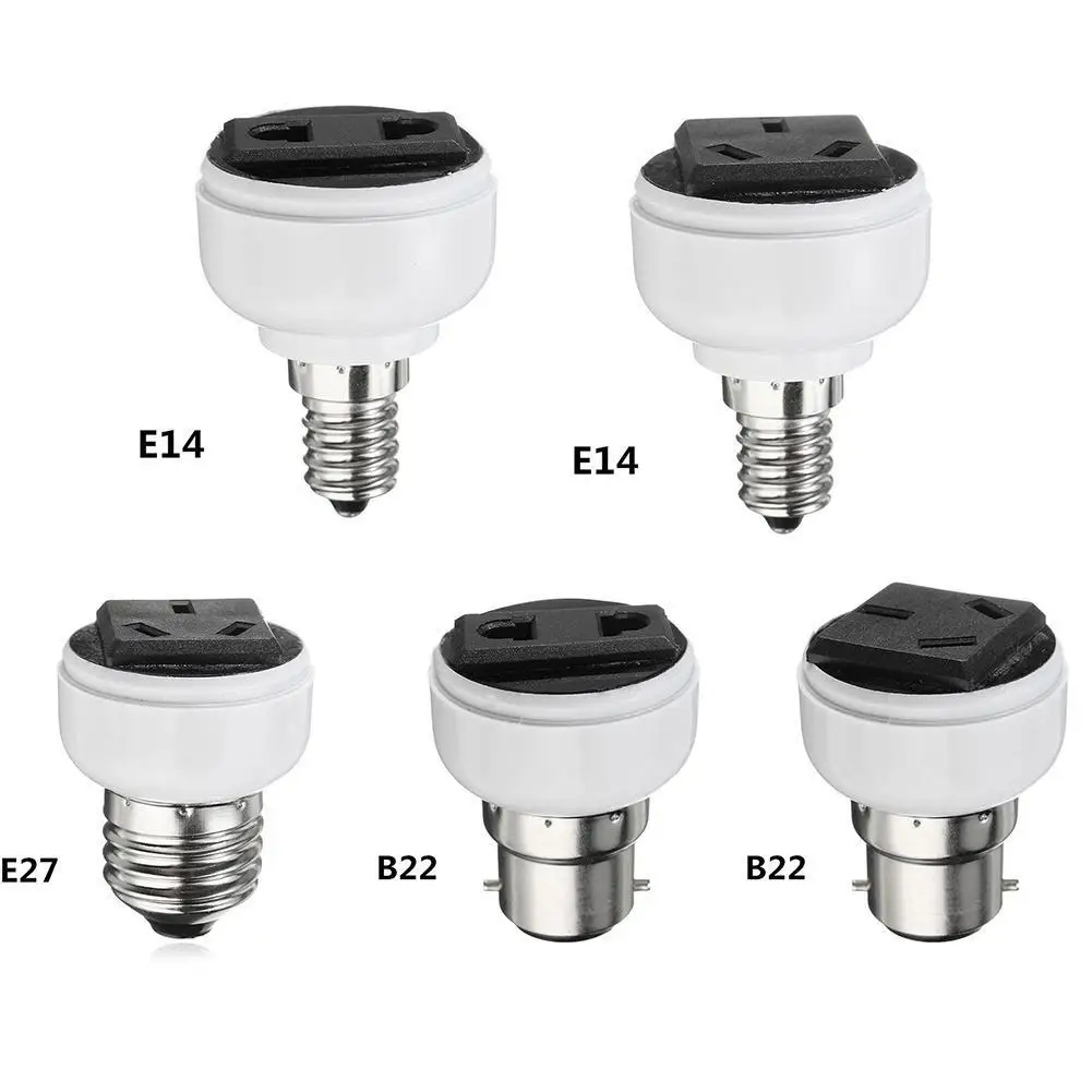Lamp Socket Adapter Screw Light Bulb Holder for E27/b22/e14 Us Eu Plug