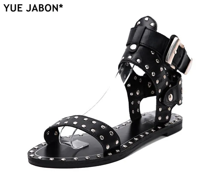 black flat gladiator sandals