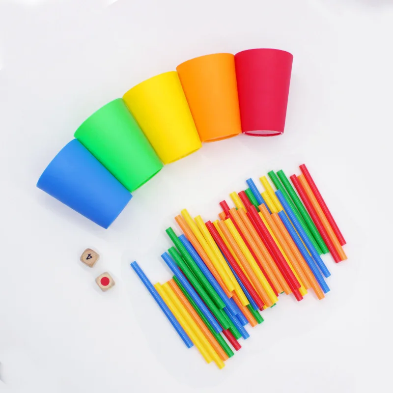 4D Building Blocks Straws DIY Set Kids Creative Toys Large Domino Game Preshool Teaching Aids Flexible Connector Kit