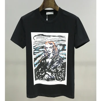 

2020 men's 100% Cotton Shirt Short Sleeve T dress shirt men's graffiti character picture printing high quality slim casual shirt