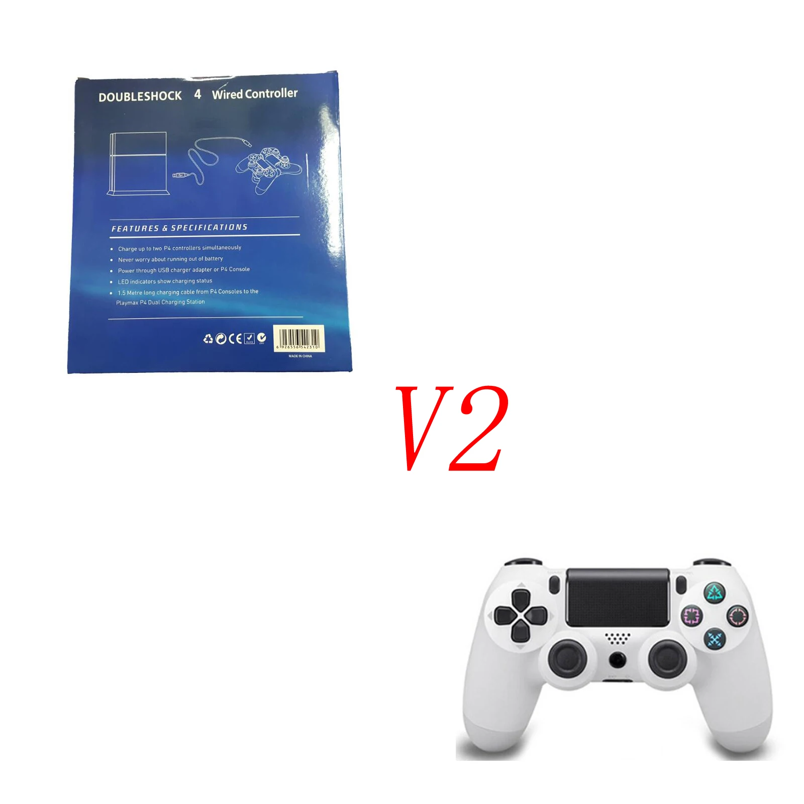 JIE LI проводной контроллер PS4 Bluetooth геймпад для sony playstation Dualshock 4 Вибрационный джойстик без батареи посылка - Цвет: white v2