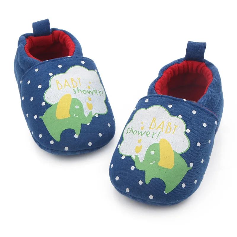 Детская обувь унисекс с рисунком животных для новорожденных; милая хлопковая домашняя обувь с принтом «первые шаги» для маленьких мальчиков и девочек - Цвет: 91