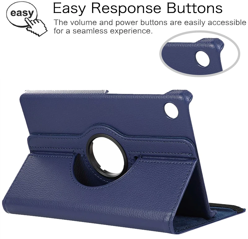 360 Degree Rotating PU Leather Flip Stand Tablet Case