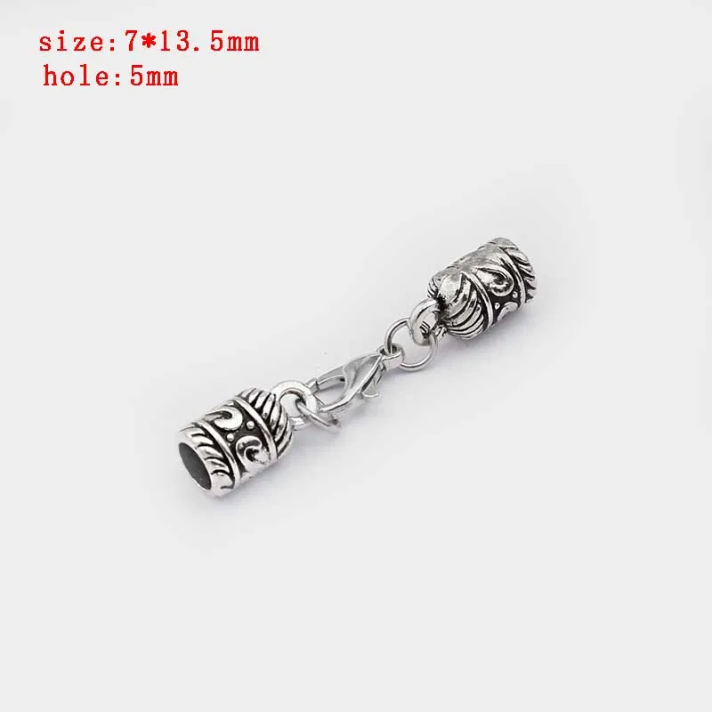 20 5 sets Zinc Alloy Clasp Lobster Clasps Hook End Caps Connectors For 5/6/7/8/10mm Leather Cord Bracelet Necklace Jewelry Making - Цвет: 20
