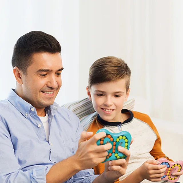 Rotating Relieve Stress Magic Bean Fidget Toy Decompression Creative Fingertip Small Beads Finger Cube Toys for Kids/Adult 2