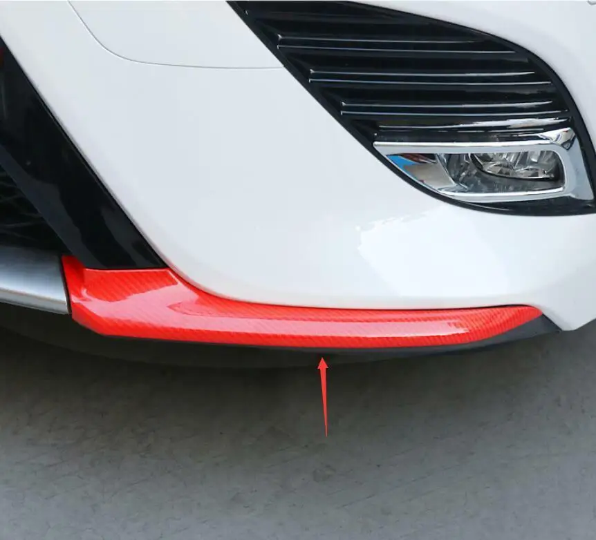 Для Toyota Camry- красное углеродное волокно передний бампер Передняя губная угловая Накладка 2 шт