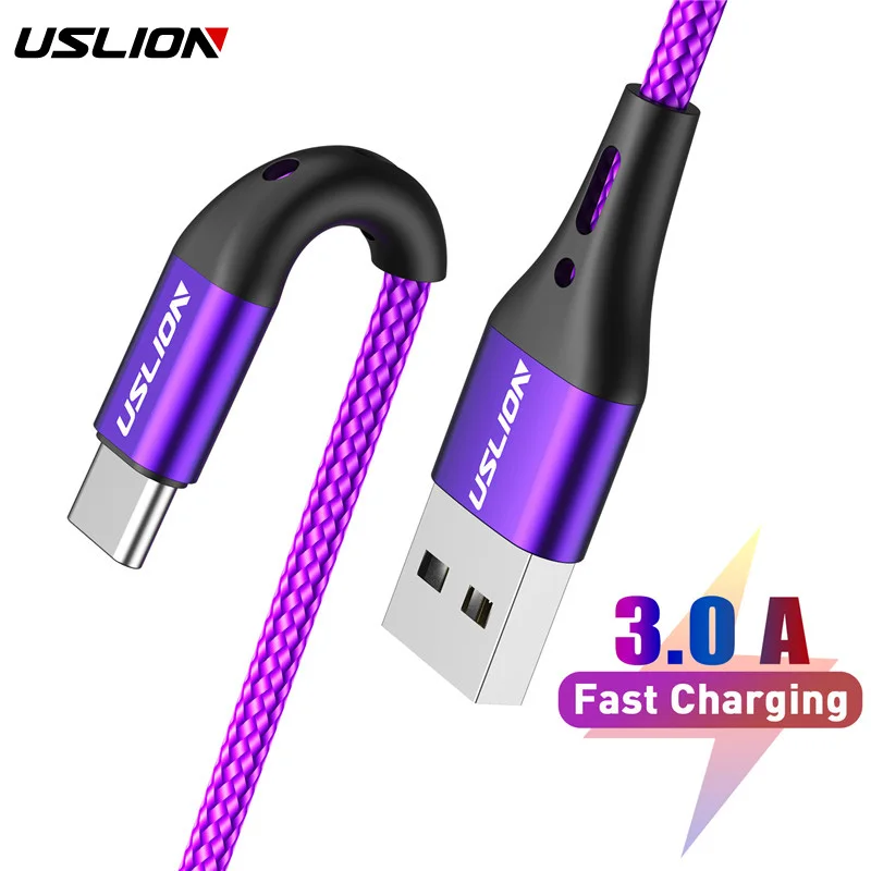 Type-C-Cable Phone-Charging-Wire 3a Charger Samsung S9 Huawei P30 USLION 3m for Pro S8