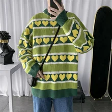 Winter Sweater Men's Warm Fashion Contrast Color Casual Knit Sweater Man Sweter Clothes Wild Loose Long-sleeved Pullover Men Winter Sweater Men's Warm Fashion Contrast Color Casual Knit Sweater Man Sweter Clothes Wild Loose Long-sleeved Pullover Men