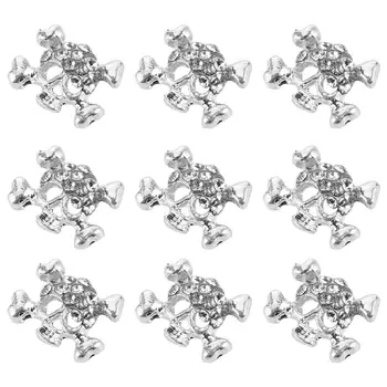 

10Pcs Nail Sticker Crystal Gems Halloween Nail Art Craft Manicure Decals Nail Skull Decals