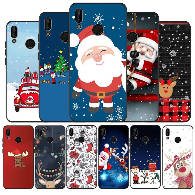 Чехол для Huawei P30 P20 P10 P9 Lite Plus Pro honor 8 8X 9 10 силиконовый с рисунком на Рождество |