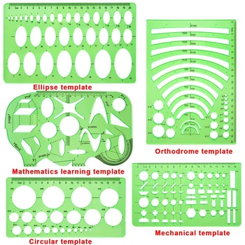 

11 Pcs Drawings Templates Wide Usage Architecture Practical Measuring Multifunction Office Student Math Geometry Stencils Set