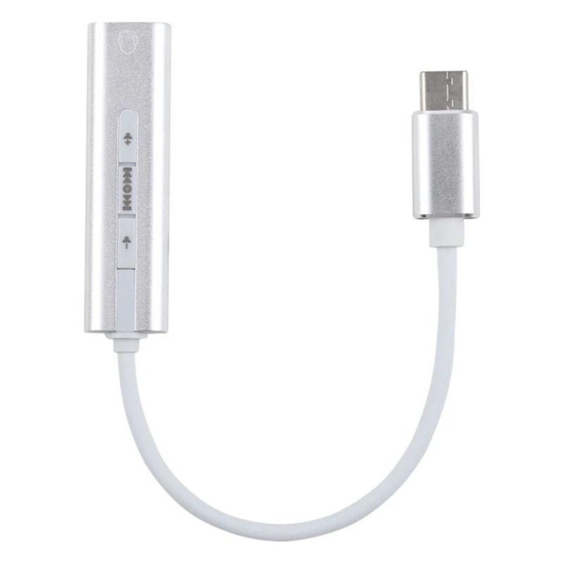 

External Usb-C / Type-C Sound Card 3.5Mm Jack Hifi Magic Voice 7.1 Channel Audio Converter Adapter Aluminum Shell(Silver)