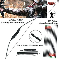 30/40LBS Recvurve/Straight Bow & Split Fiberglass Arrow Set Hunting Target Shooting for Children Youth Archery Hunting Shooting