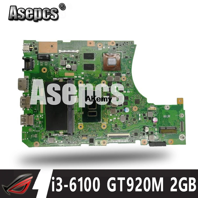 Asepcs X556UJ i3 6100 процессор GT920M 2 Гб N16V GM B1 4 RAM материнская плата REV 0 для For Asus X556UV
