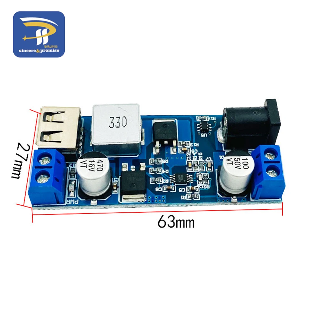 DC-DC 24V/12V To 5V 5A Step Down Power Supply Buck Converter Replace LM2596S Adjustable USB Step-down Charging Module For Phone