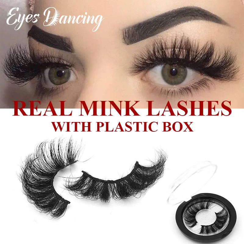

Eyes Dancing 3D Real Mink Lashes Wispies Natural Eyelashes Fluffy cross Long lash Extension Makeup Dramatic Fake Eyelash 25mm