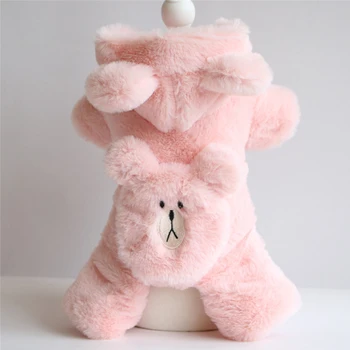 

DannyKarl 2020 New Pet Clothes Autumn And Winter Clothes Dog Teddy Thickened Plus Cotton Embroidered Four-leg Cotton Coat