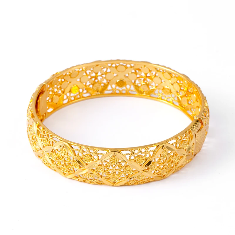 Gold Color Bracelets Ethiopian Middle East Dubai Bangles for Women Wedding Jewelry African Gifts 1pcs bangle bracelet