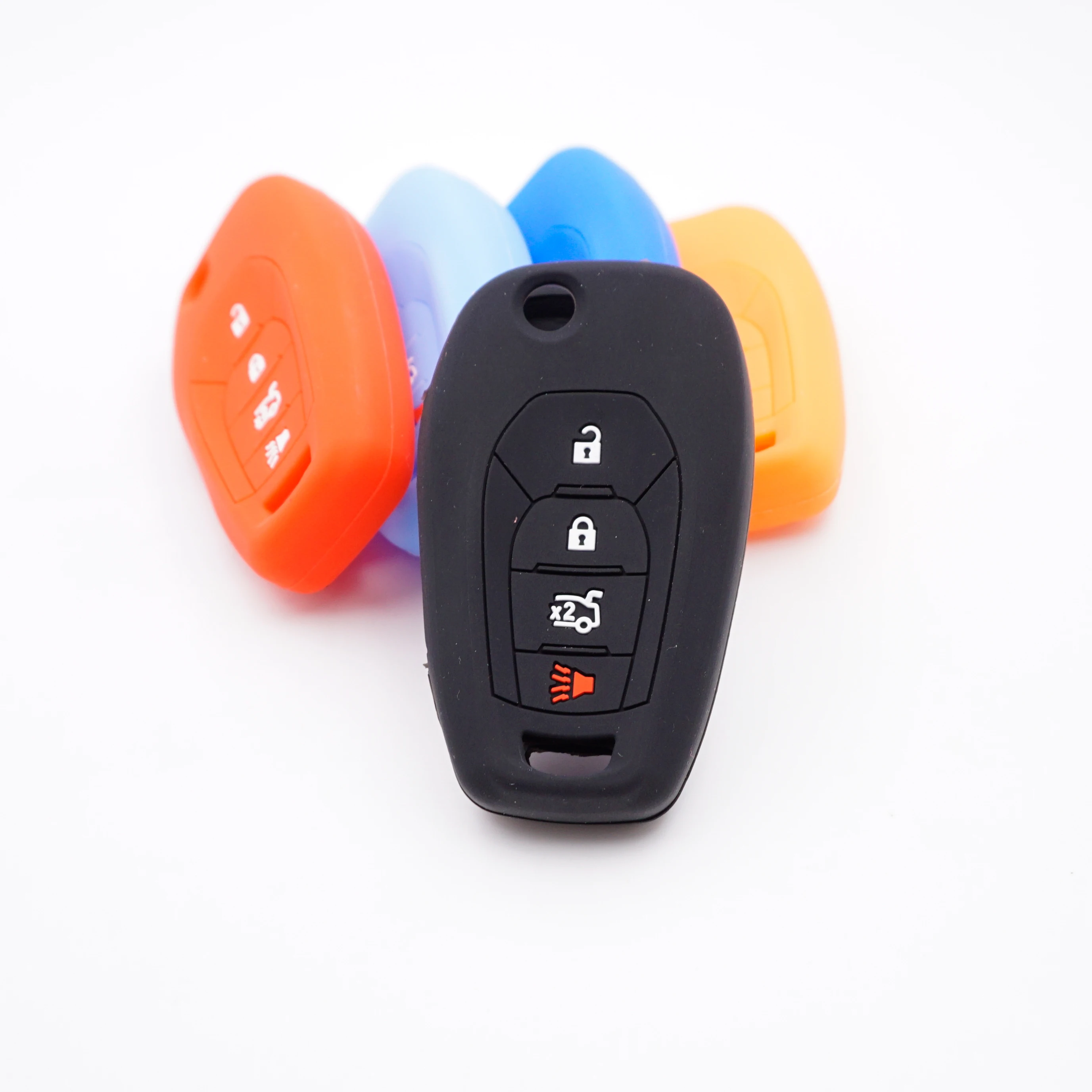 Cocolockey Silicone Car Key Cover Case For Chevrolet Spin Entered Cobalt Cross Captiva Onyx LTZ 2012 4 Button Remote Keys Holder