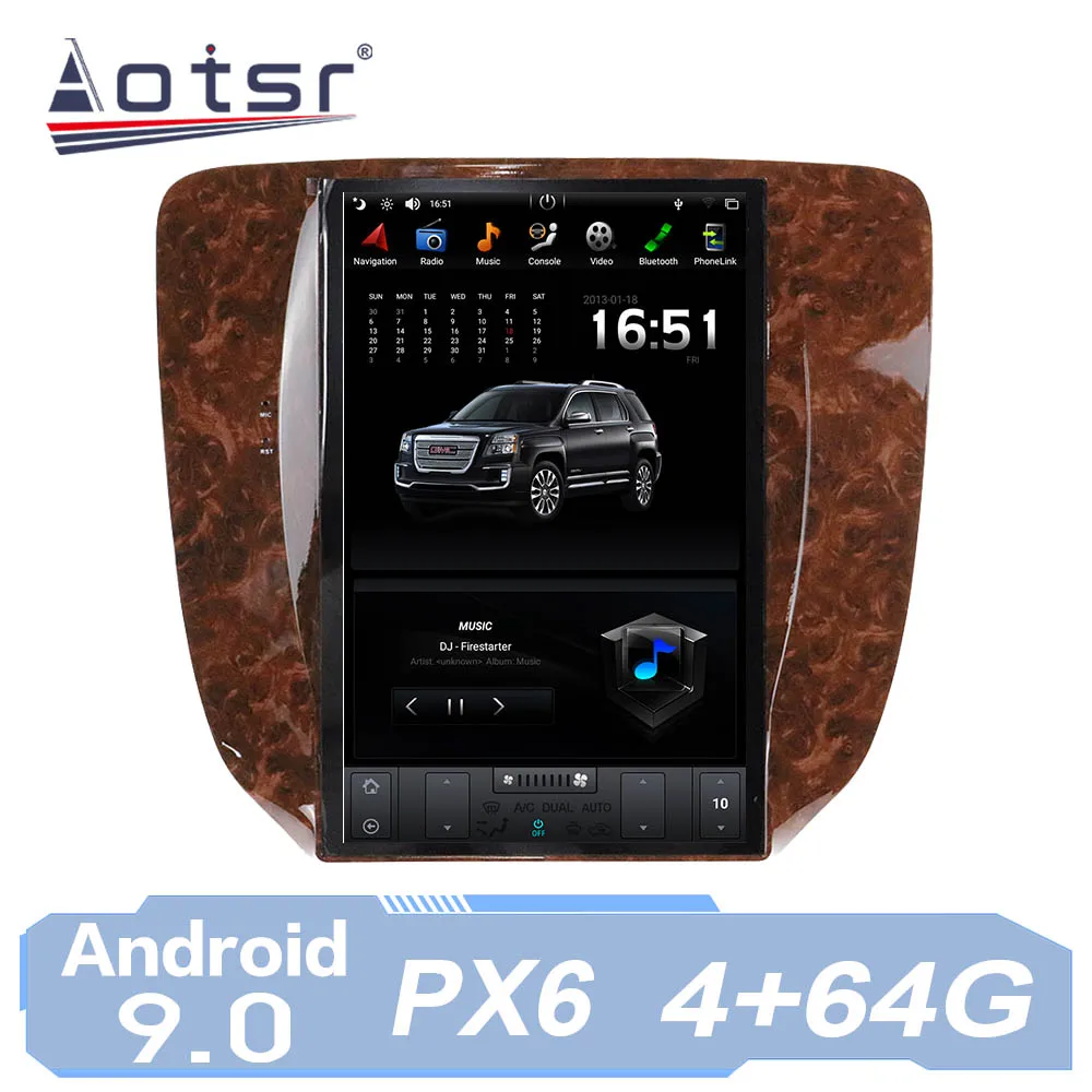 

For GMC Yukon Chevrolet Tahoe Silverado 2007 - 2012 Tesla Screen Android Auto Car Radio GPS Navigation CarPlay PX6 Autostereo