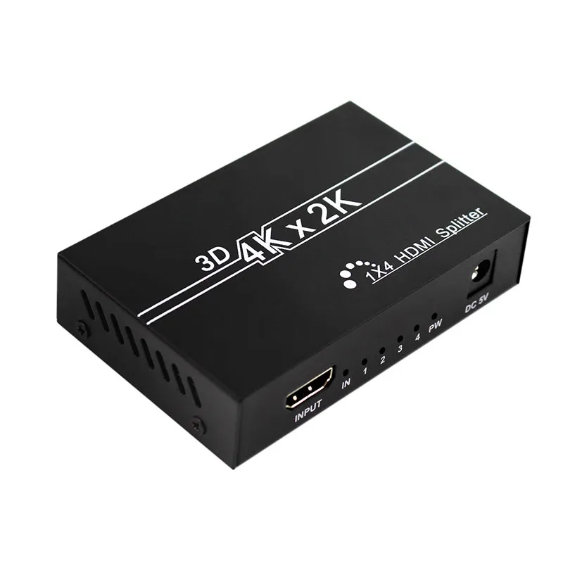 HDMI сплиттер 1X4 1 4 3D 1080p видео конвертер в для DVD PS3 к проектору HDTV|Усилители