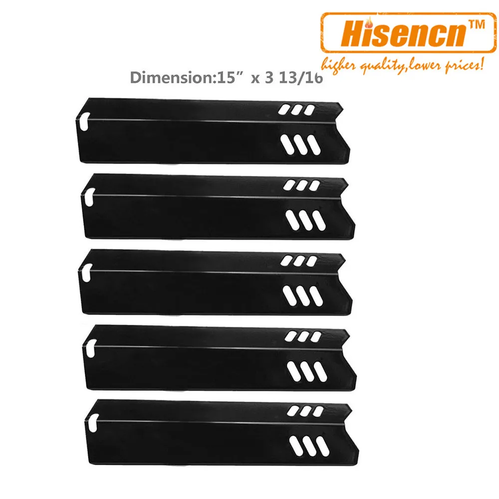 5 Pcs Porcelain Steel Heat Plate Shield Tent Replacement 15" For Backyard Grill 