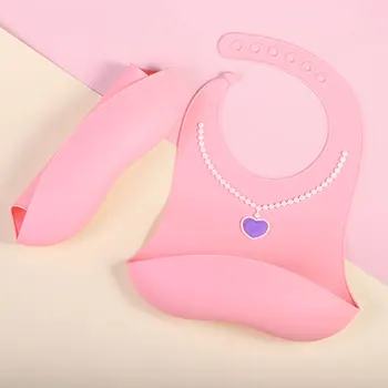 

Baby Stuff Waterproof Food grade Silicone Bib Feeding Cartoon Adjustable Bib Soft Comfortable Baby Drool Bib