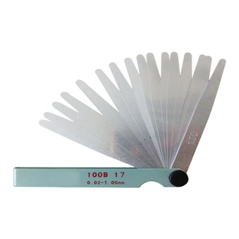 Серебро 17 лезвие Диапазон измерения: 0,05-1,00 мм 1 шт. мотоцикл свеча зажигания зазор клапан щупа измерительный распродажа