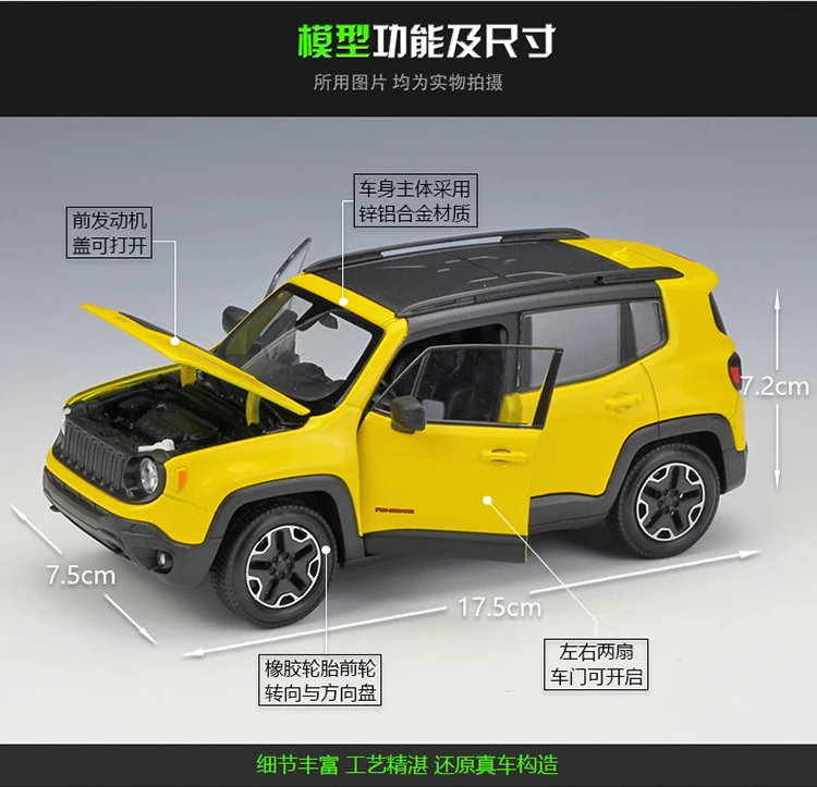 Welly 1:24 Jeep Renegade Trailhawk сплав модель автомобиля Diecasts& игрушечные транспортные средства коллекционные подарки не-пульт дистанционного управления Тип транспортная игрушка