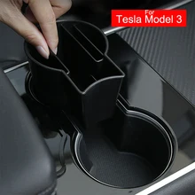 Держатель стакана воды, автомобильная центральная консоль, слот для карт, для хранения Tesla, модель 3, аксессуары