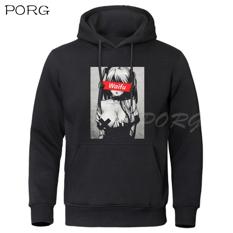 Толстовки из материала Waifu толстовка с капюшоном Otaku Lewd Hentai милая девочка