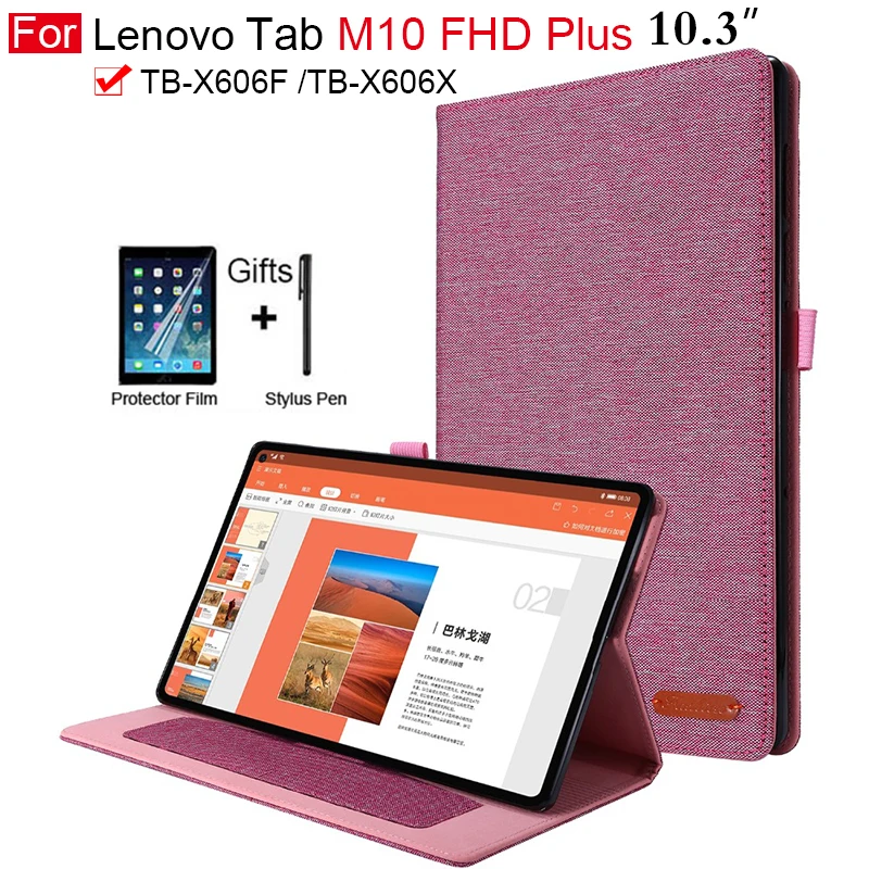 Новинка 2020 чехол для Lenovo Tab M10 FHD Plus 10 3 дюйма искусственная ткань X606F ручка|Чехлы