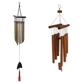 

2 Pcs Wind Chime Outdoor Living Wind Chimes Yard Garden Home Yard Hand-Crafted Bamboo Tubes Wind Chimes