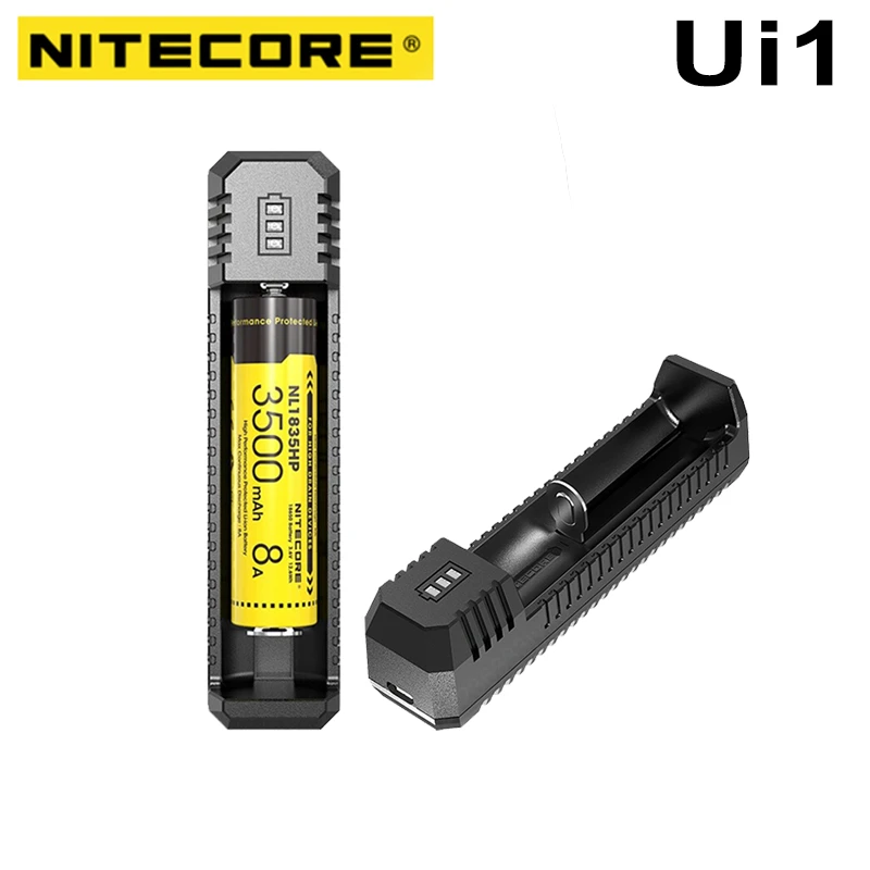 NITECORE UI1 Portable USB Li-ion Battery Charger DC 5V/1A 5W Li-ion/IMR 21700 Battery Recharger CompatibleWith 18650 16340 14500