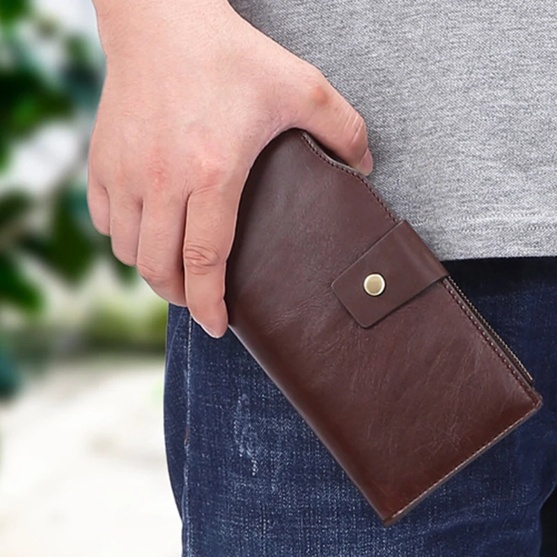 JHD-MISFITS мужской кошелек с несколькими картами Модный деловой длинный кожаный кошелек на молнии портмоне-клатч