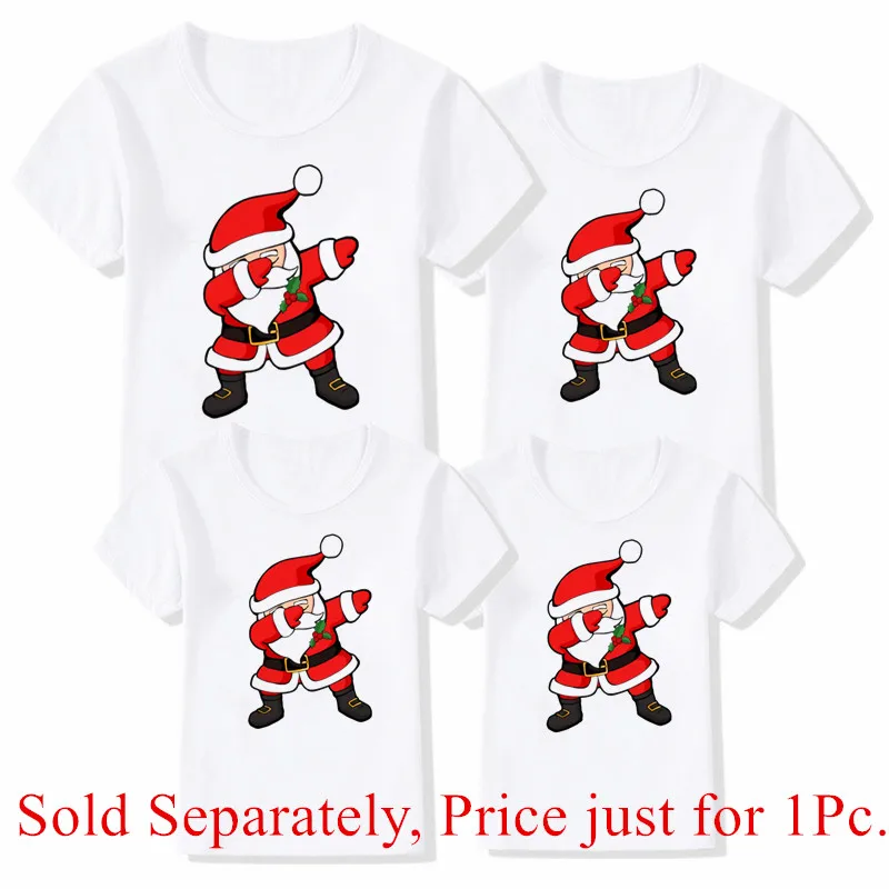thumbnail image 1 of Divertida camiseta navideña familiar con estampado de Papá Noel, trajes navideños familiares, camisa a juego de manga corta para madre, padre e hijo, 1 of 5