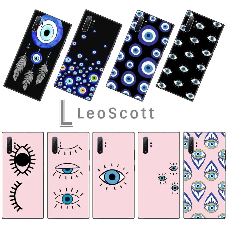 Силиконовый черный чехол Lucky Eye для Samsung Galaxy S8 S9 S10 Plus Lite S10E Note 3 4 5 6 7 8 9 10 Pro Бамперы 