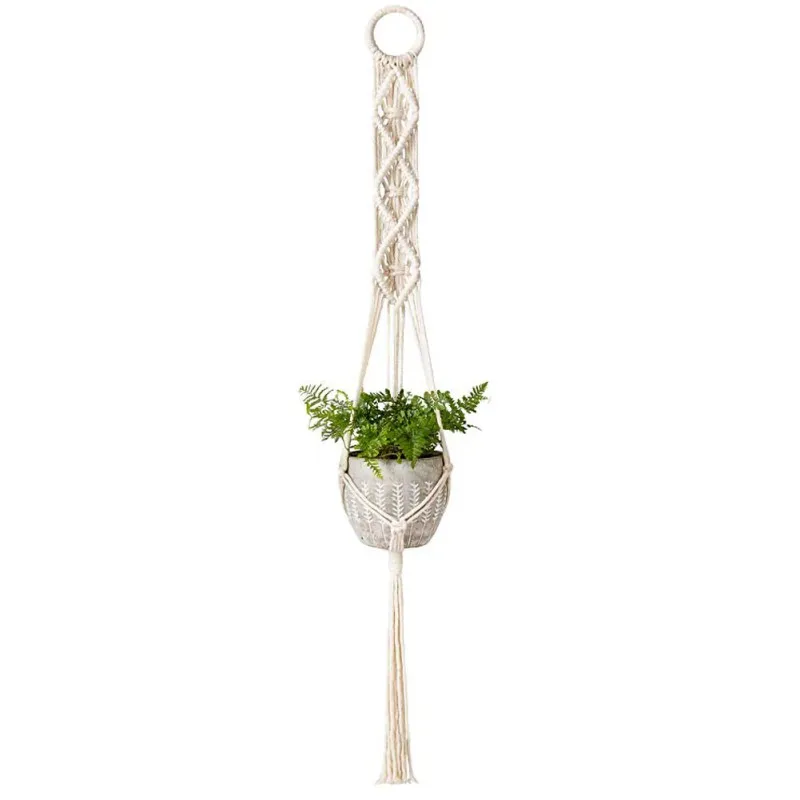 

Indoor Wall-mounted Flower Pot Ropes Flower Baskets Garden Decoration Green Plant Hanging Basket Manually Knitted Rope