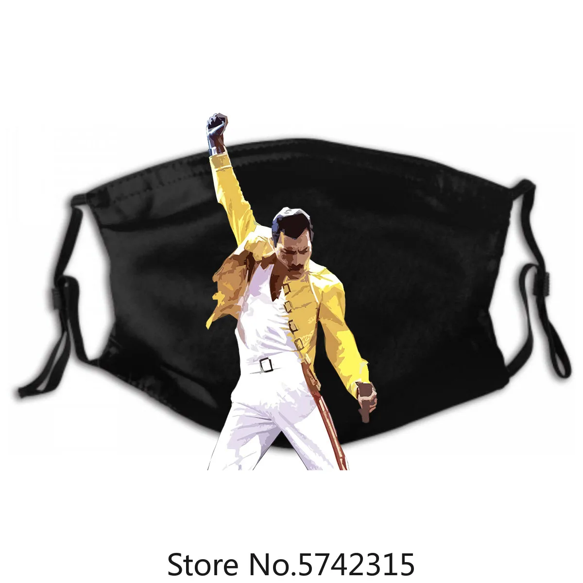 

High Quality White Washable Reusable Mask with PM2.5 Filters 5 Layers Mens Mask Queen Freddie Mercury Rock Star 100% Cotton