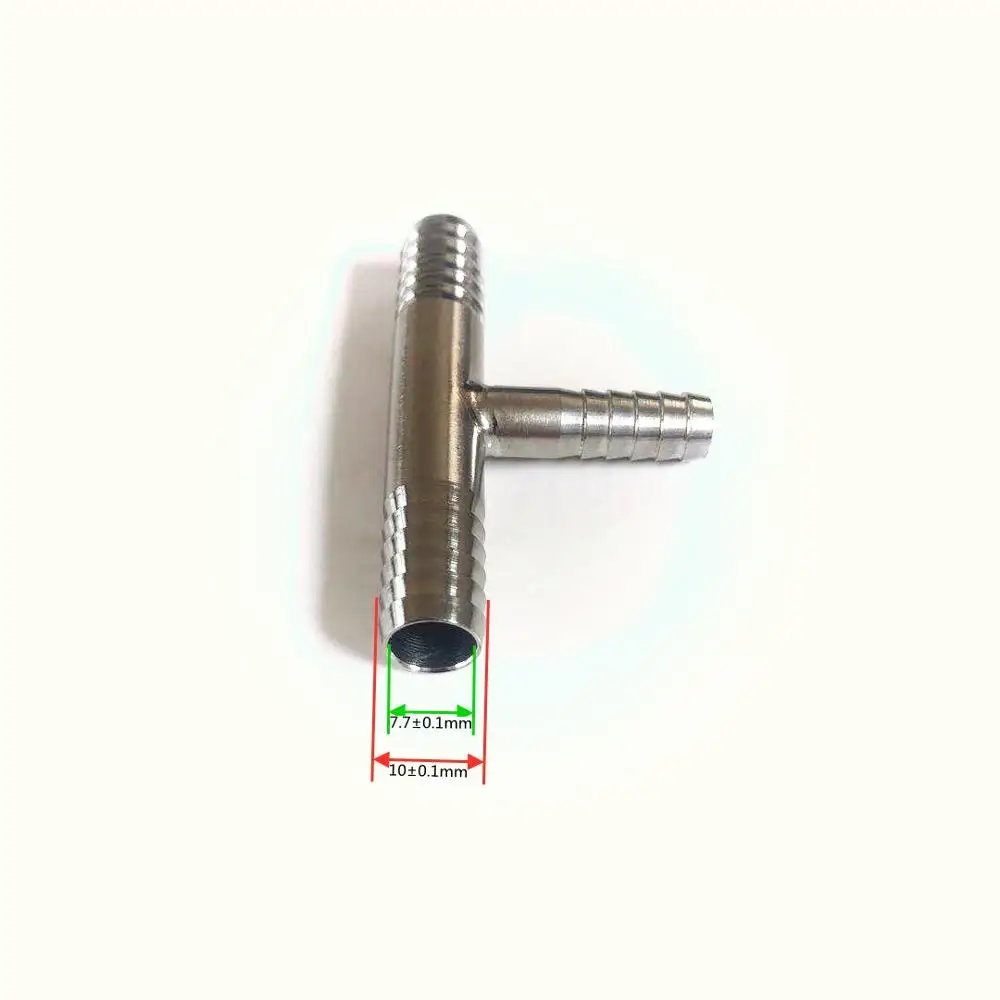 T-shape 304 stainless steel barbed tee Joint Home brewed BEER hose connection adapter American standard food grade material stainless steel tee joint