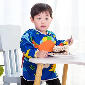 

Hot sell new arrive baby bibs kid eating clothing children's long sleeves Feeding Smock dining wear baby apron AXP040