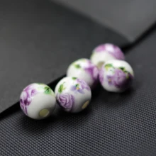  8mm 10mm 12mm Ceramic Beads Round Flowers Mix Patterns Mix colors For jewelry Bracelet Necklace Earring making DIY Craft Charms 