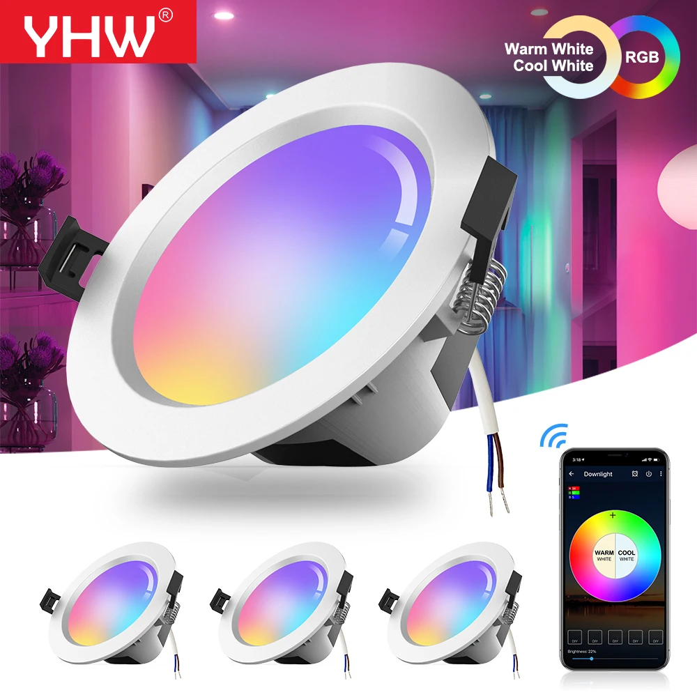 Светодиодный прожектор YHW 5 Вт/9 Вт RGB умный потолочный светильник с Bluetooth сетчатая