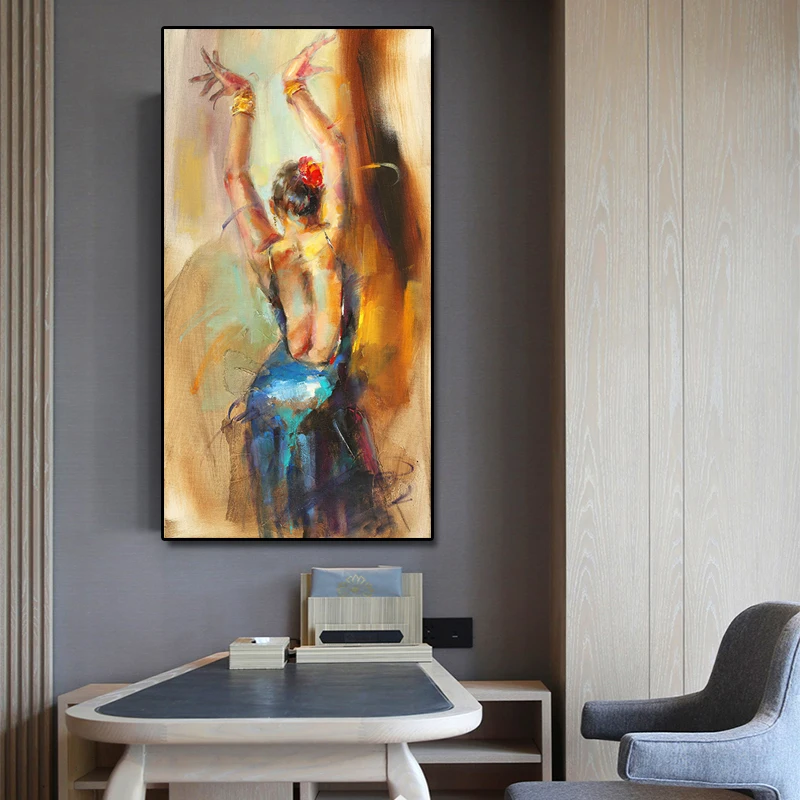 

French Style Dancing Girl Canvas Painting Modular pictures Art Cuadros Decorative Customize Wall Pictures Canvas Prints unframed